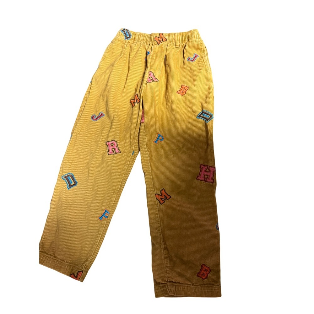 Urban Outfitters Corduroy Alphabet Embroidered Pants Women's Small - Picture 2 of 6